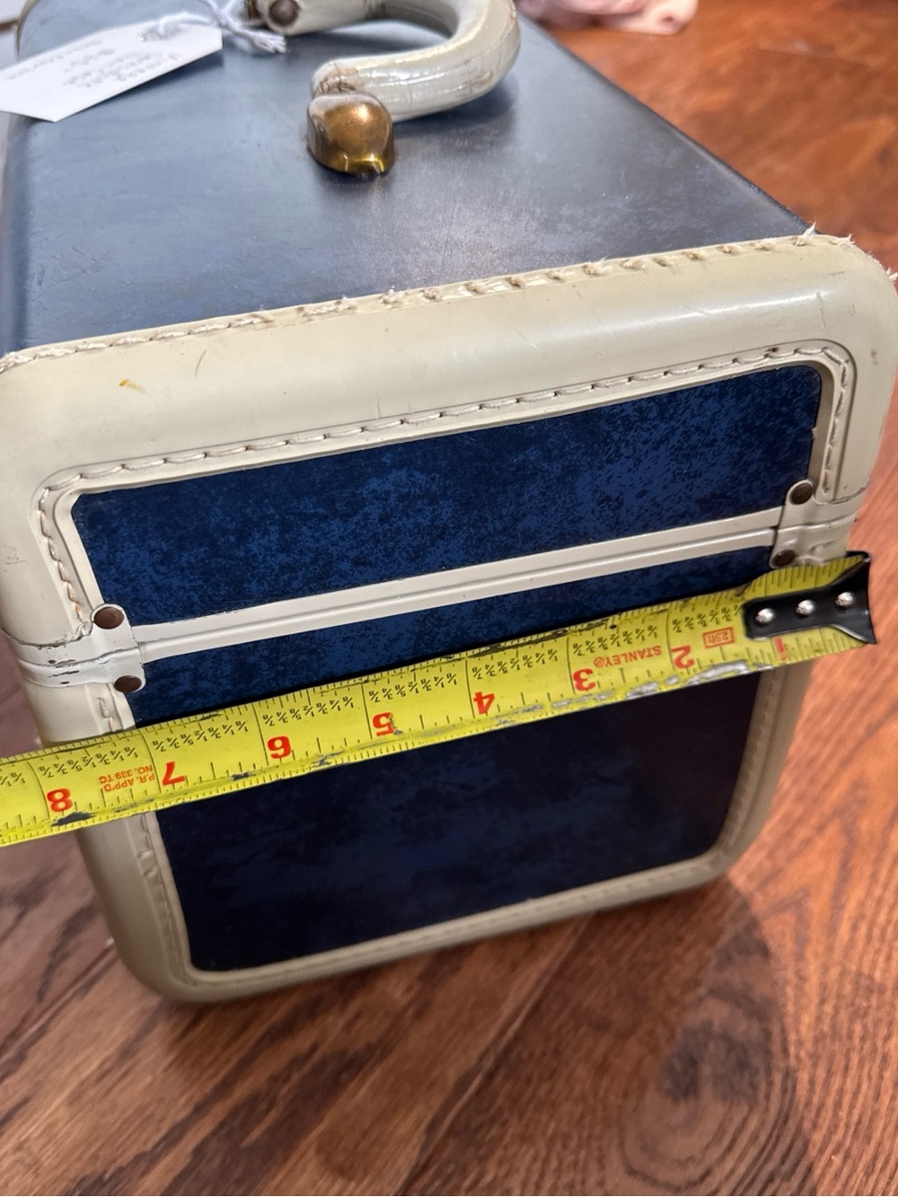 Vtg Samsonite Schwayder Train Luggage 4712 Makeup Travel Case Blue Marble 13x9x8 - Picture 12 of 14